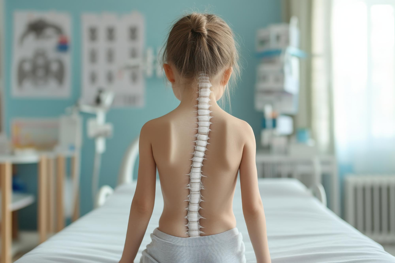 imagen de ia mostrando una niña de espaldas y su columna